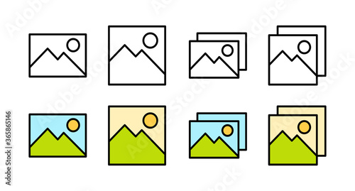 Set of Picture icons. Picture vector icon. photo gallery icon vector