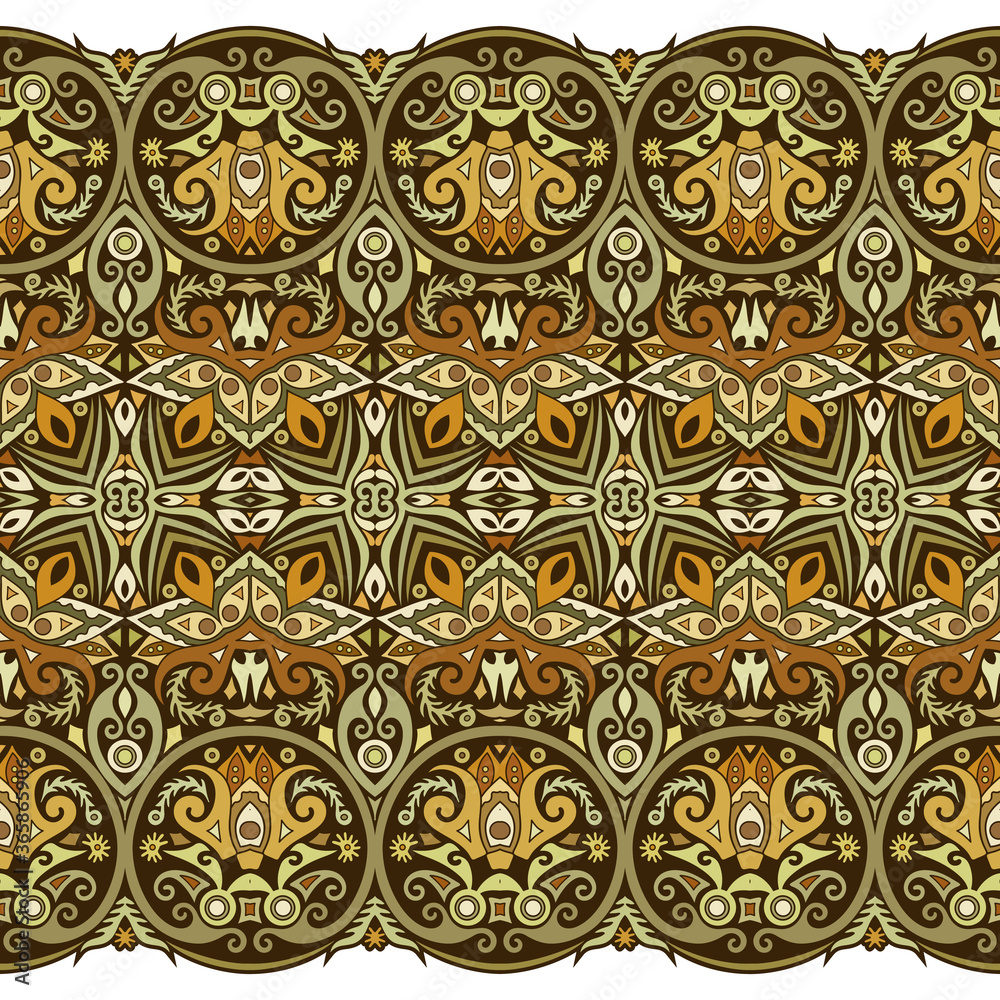 Abstract ethnic nature tile stripe seamless border Abstract ethnic nature tile stripe seamless border