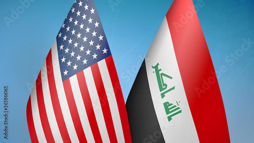 Fototapeta Naklejka Na Ścianę i Meble -  United States and Iraq two flags