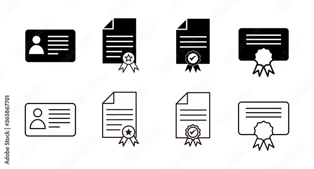 set of License icons. Approved or Certified Medal Icon set of License icons. Approved or Certified Medal Icon