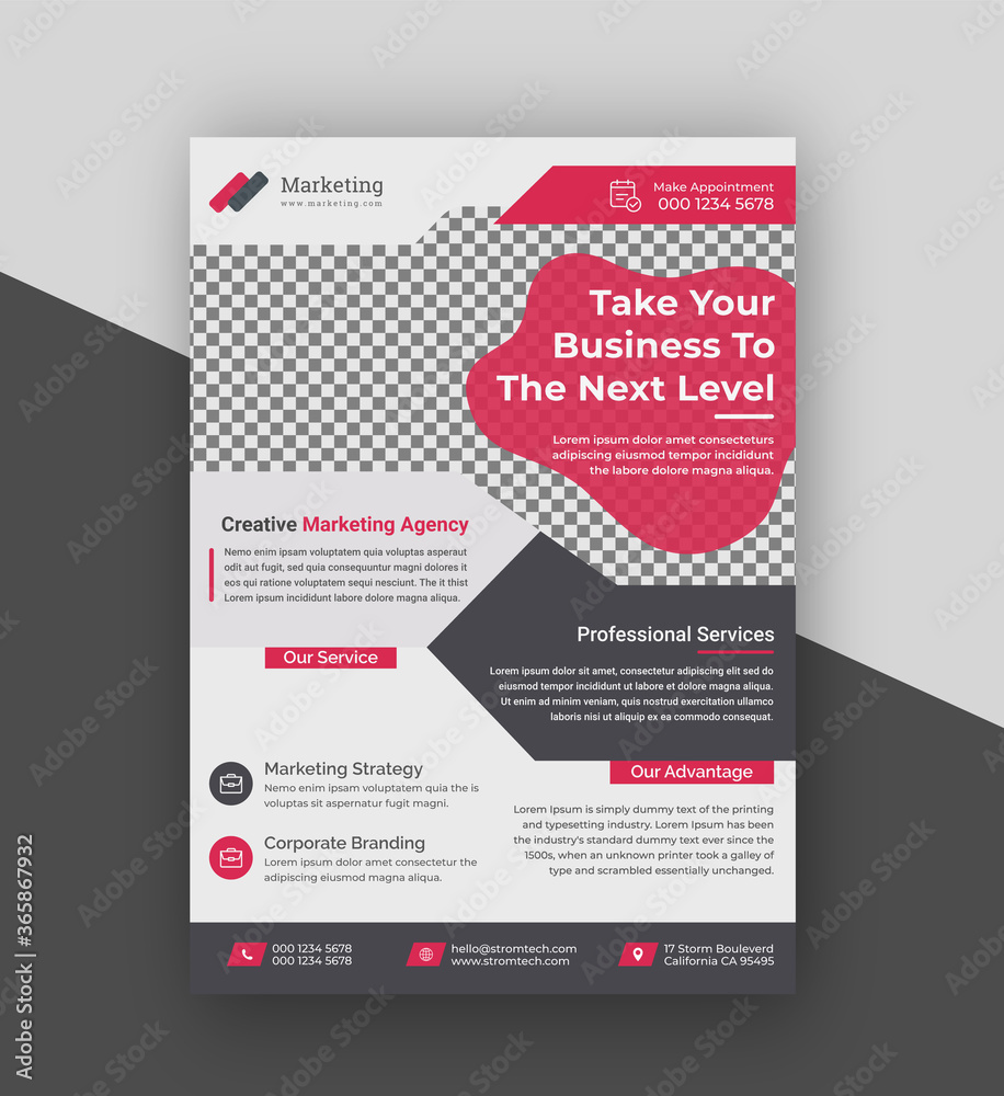 Creative Red Corporate Business Marketing Flyer Design