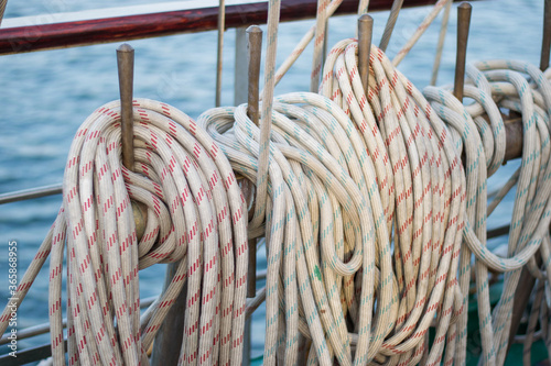 Ropes on a ship deck 
