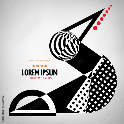 Abstract geometric modern asymmetric design.