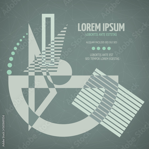Abstract geometric modern asymmetric design.