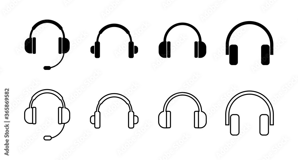 set of Headphone icons. Headphone vector icon. Call us. Contact us set of Headphone icons. Headphone vector icon. Call us. Contact us