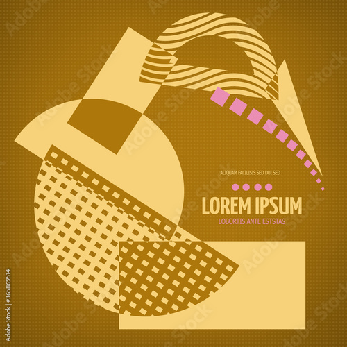 Abstract geometric modern asymmetric design.
