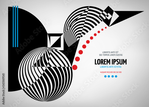 Abstract geometric modern asymmetric design.