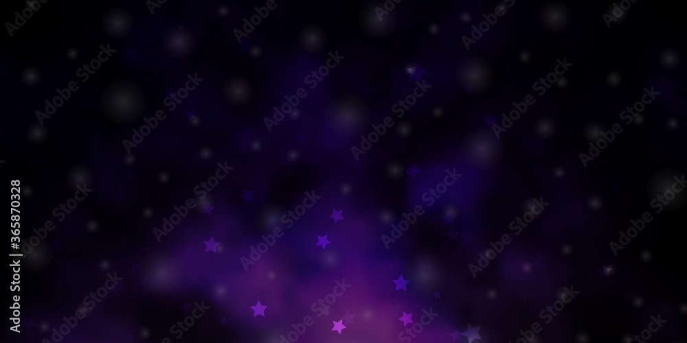 Dark Purple vector template with neon stars. Colorful illustration in abstract style with gradient stars. Pattern for new year ad, booklets.