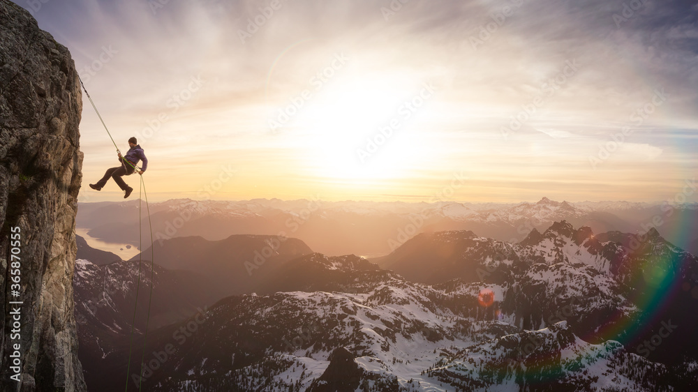 Epic Adventurous Extreme Sport Composite of Rock Climbing Man ...