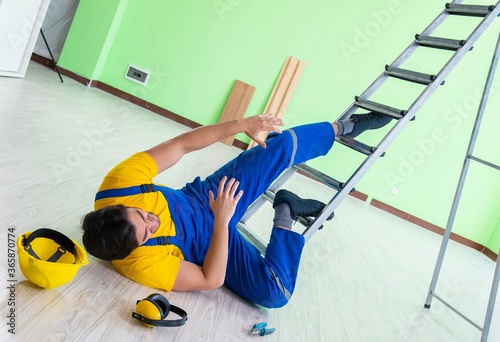 Injured worker at the work site