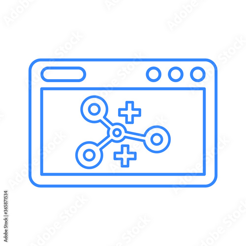 SEO, link building line icon / outline vector