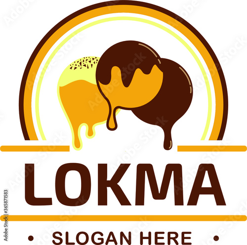 lokma sweet logo design delicious symbol icon