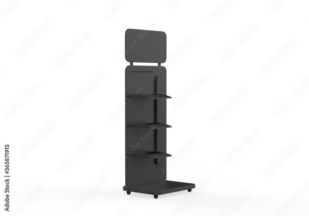 Display stand, retail display stand for product , display stands isolated on white background. 3d illustration
