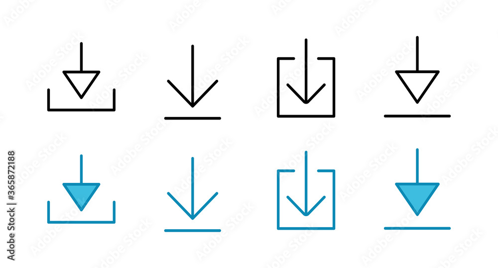 set of Download icons. Downloading vector icon set of Download icons. Downloading vector icon