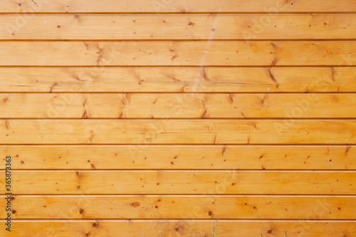 Yellow painted wood wall from planks. Background texture. Close up view