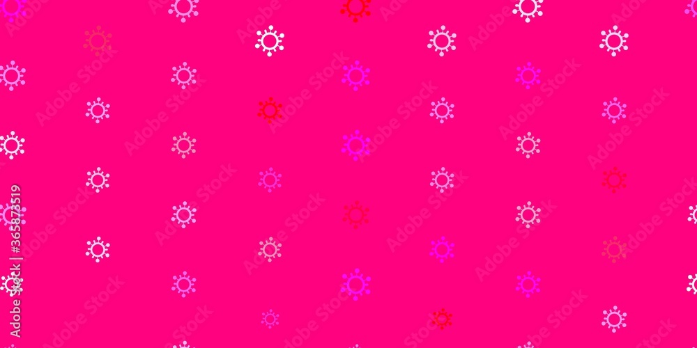 Light Pink vector pattern with coronavirus elements.