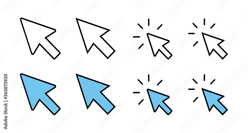 set of Click icons. Cursor icon. Computer mouse click cursor black arrow icons set of Click icons. Cursor icon. Computer mouse click cursor black arrow icons