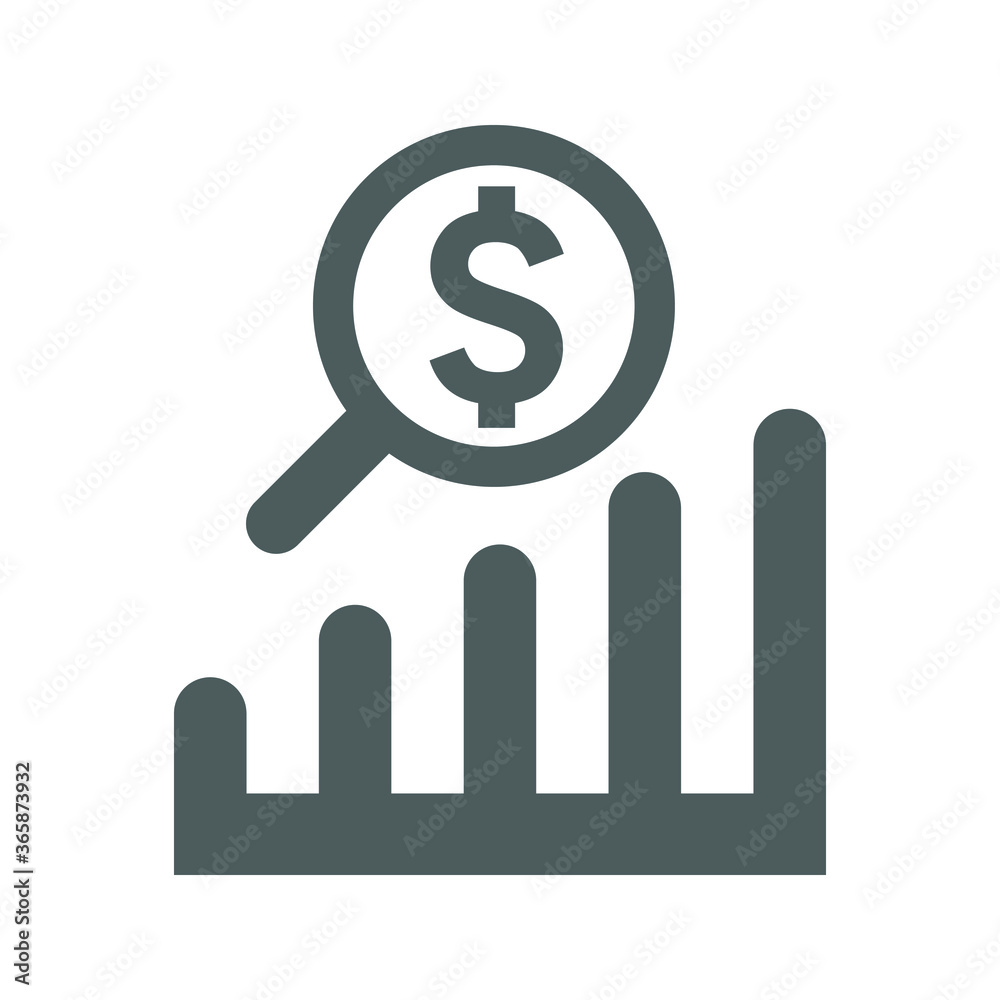 Earning growth analysis icon / gray color Earning growth analysis icon / gray color