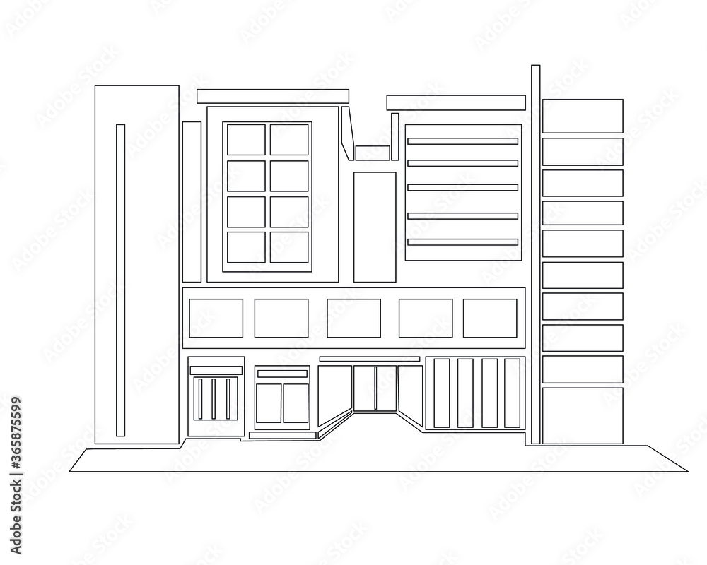 vector drawing of a building