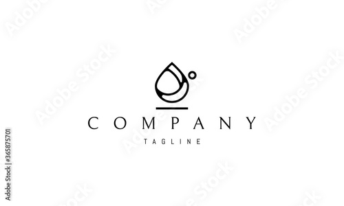 Vector logo on which an abstract image of a drop in the form of a person engaged in sports.