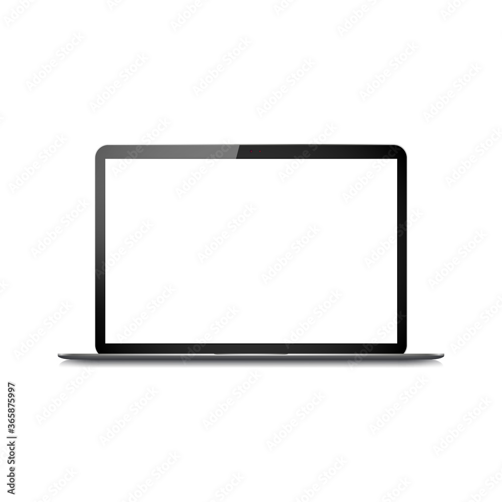 Laptop modern device, portable computer, silver design mockup vector isolated illustation Laptop modern device, portable computer, silver design mockup vector isolated illustation