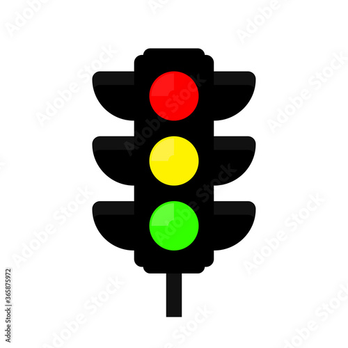 Traffic lights vector transportation light semaphore red yellow and green safety signal stoplight isolated illustration