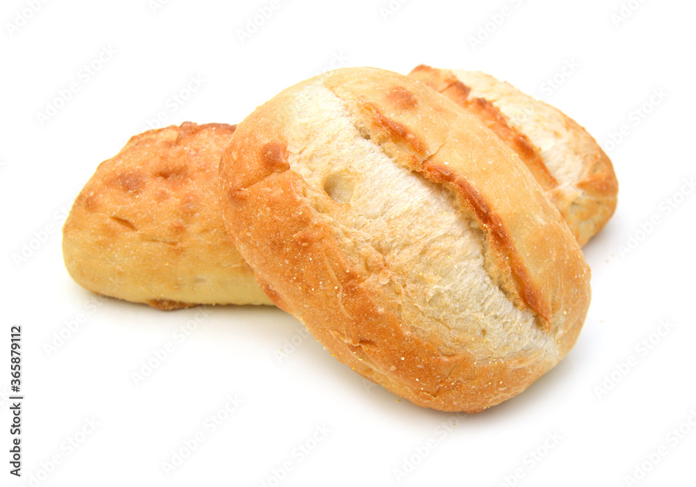 Mini bread on white background 