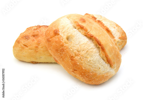 Mini bread on white background 