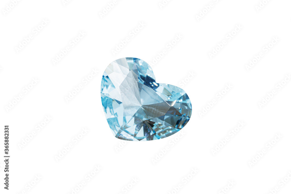 macro stone mineral faceted aquamarine on a white background macro stone mineral faceted aquamarine on a white background