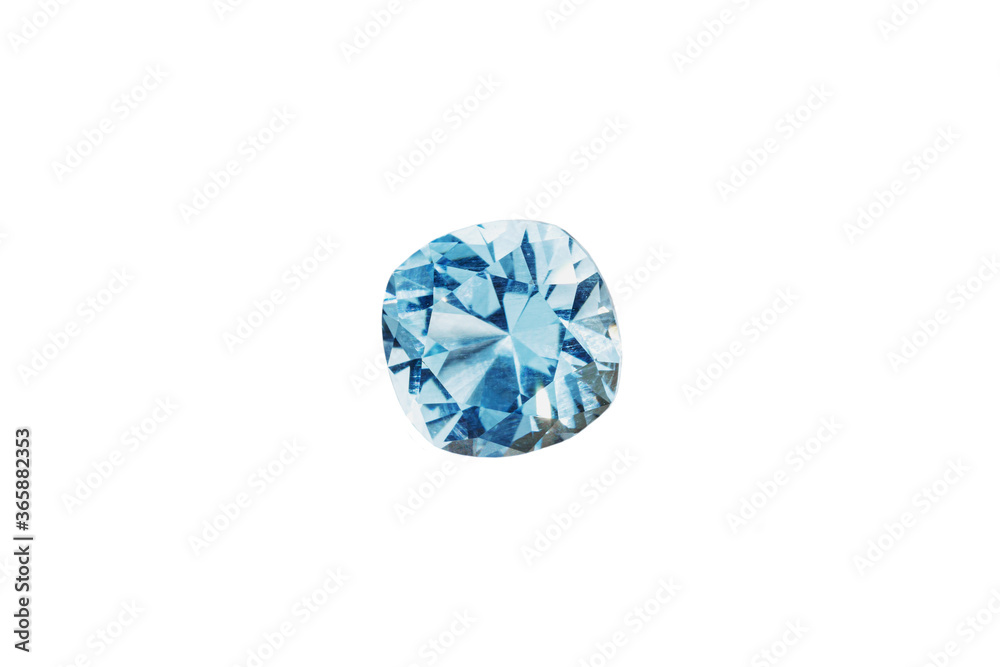 macro stone mineral faceted aquamarine on a white background macro stone mineral faceted aquamarine on a white background