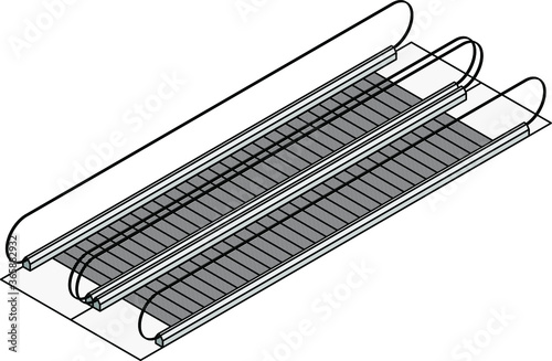A pair of walkalator / autowalk.