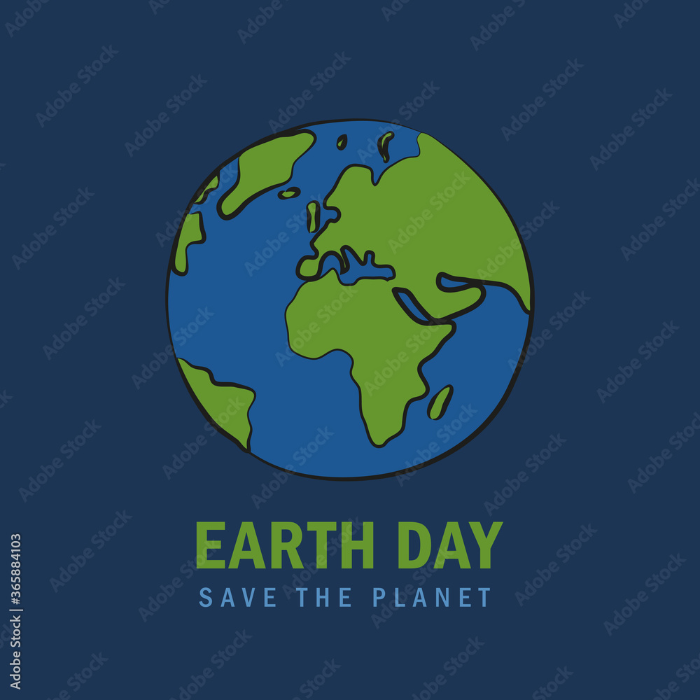 earth day save the planet concept vector illustration EPS10