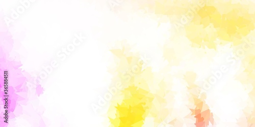 Light pink  yellow vector abstract triangle pattern.