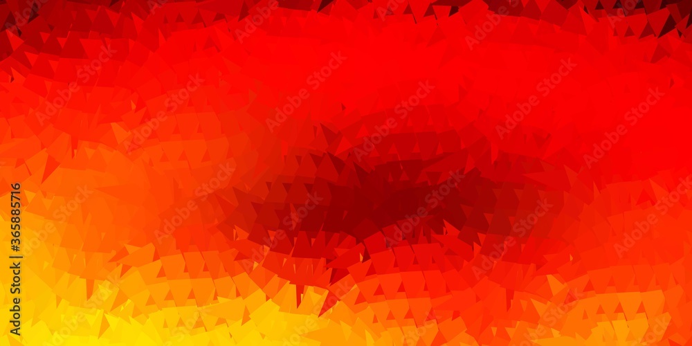Dark red, yellow vector gradient polygon layout.