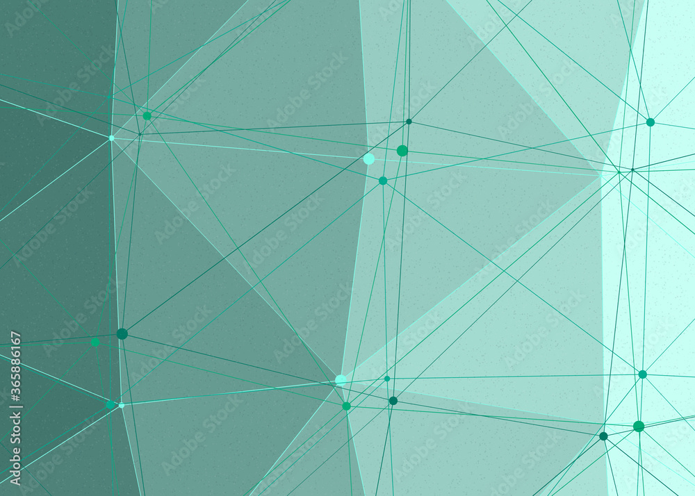 Fototapeta premium Mint color Abstract color Low-Polygones Generative Art background illustration