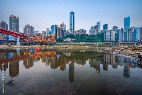 Chongqing  China skyline on the Jialing River