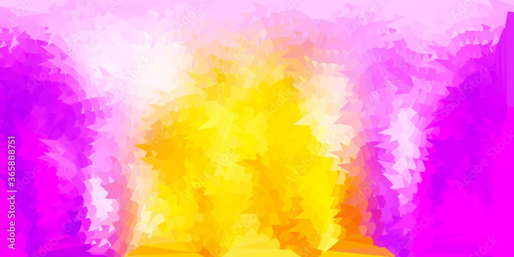 Light pink, yellow vector polygonal background.