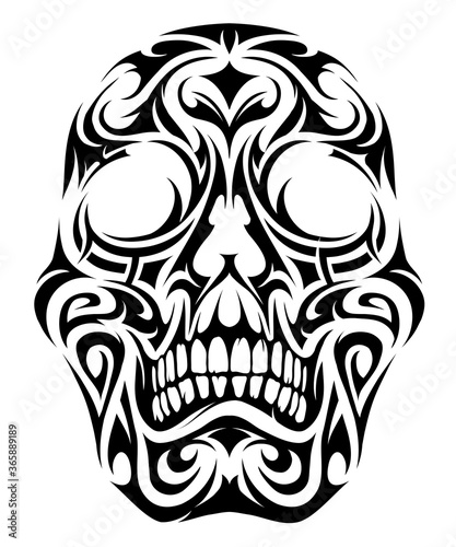 Tribal tattoo skull