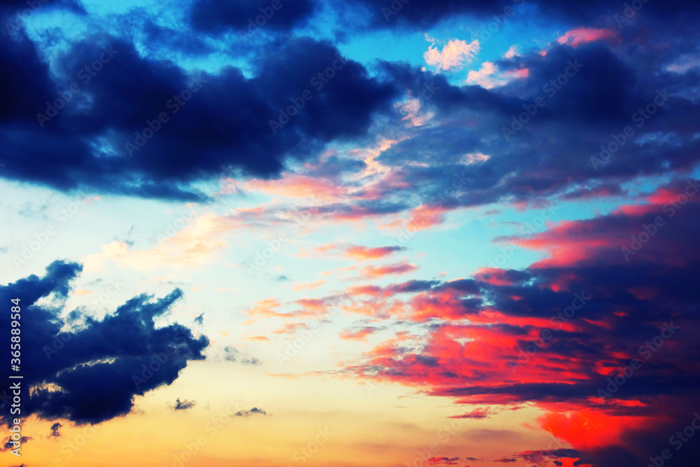 Backgrounf image of a colourful sunset sky