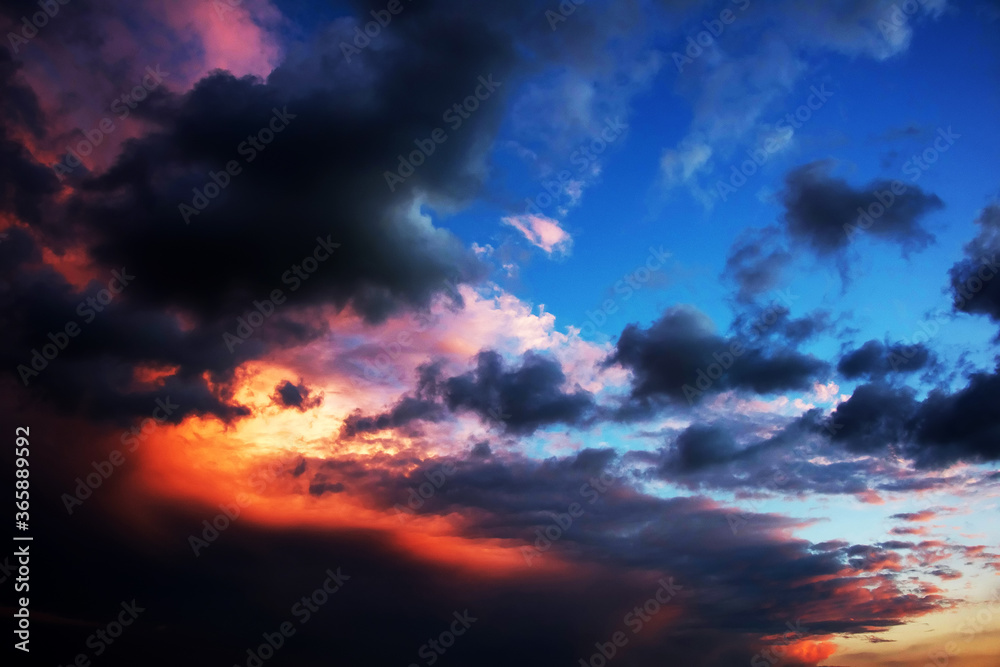 Backgrounf image of a colourful sunset sky