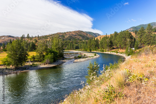 Beautiful landscape of the Skagit river valley landscape in Pateros area, Washington, USA