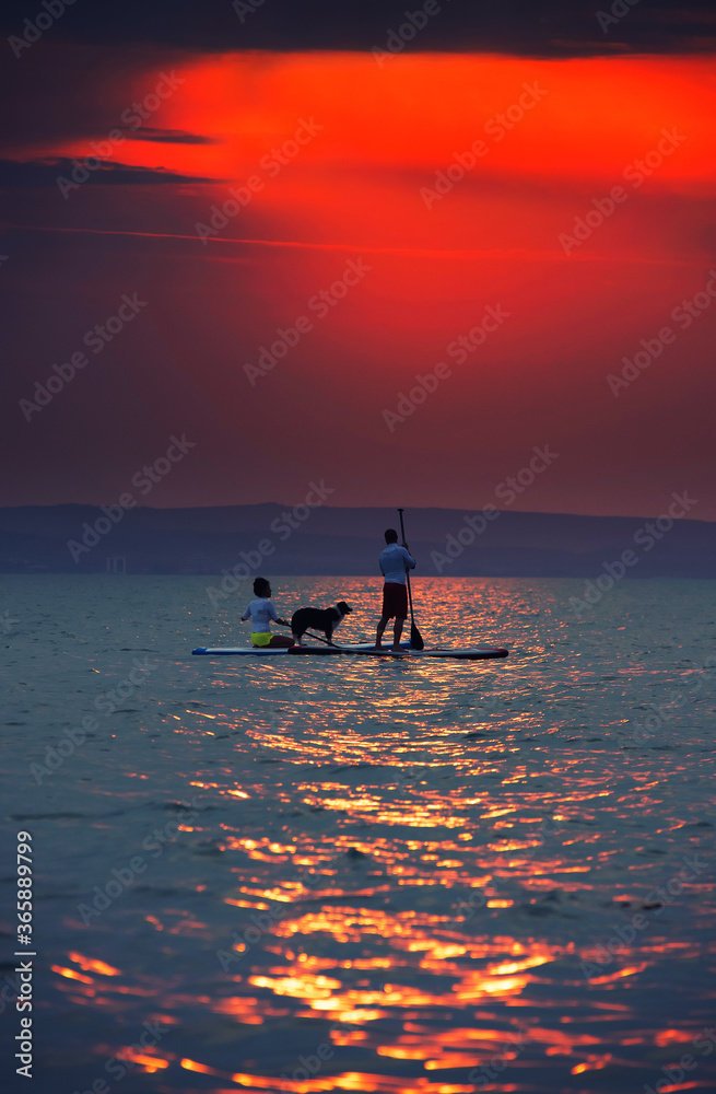 Water sports at Balaton Lake, Hungary, Europe