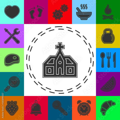 vector church building illustration. church architecture icon