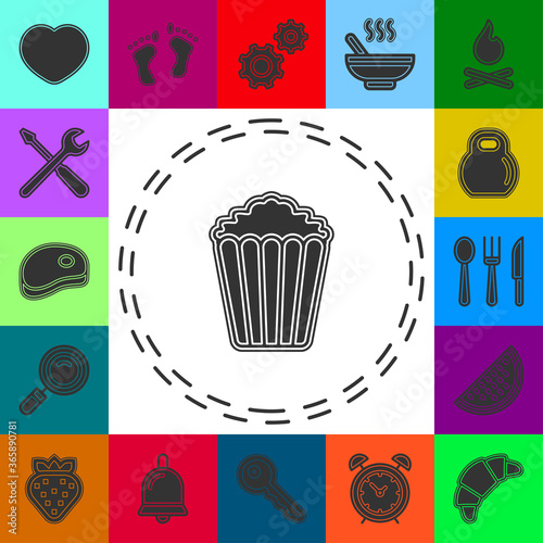 vector pop corn, popcorn box illustration isolated