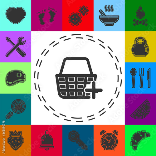 vector shopping basket illustration isolated. market store cart - shopping icon