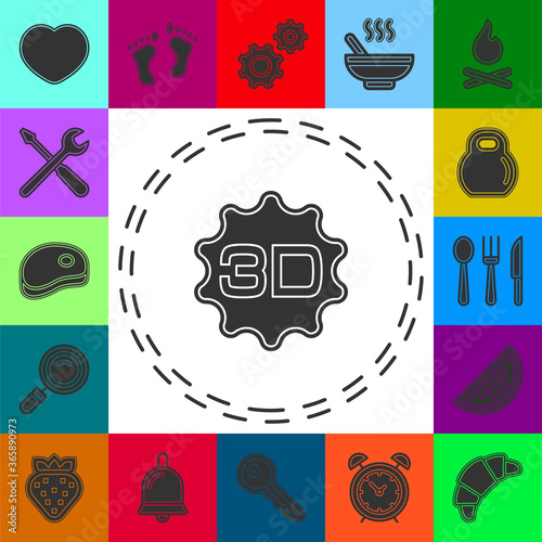 3d icon - vector movie cinema illustration - illusion sign, vision