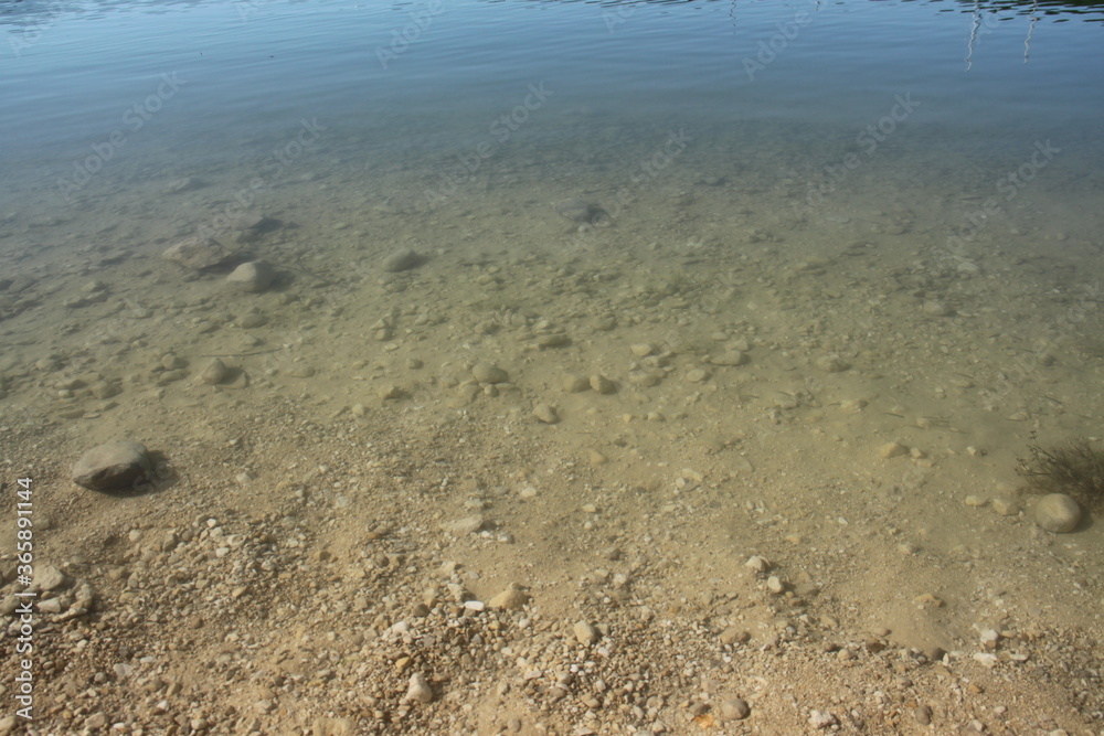Turquoise water lake in summer season