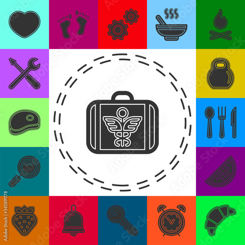 vector medical case sign - insurance symbol - first aid kit, emergency box