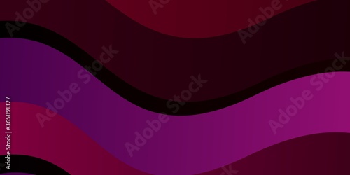 Dark Purple, Pink vector backdrop with bent lines. Illustration in halftone style with gradient curves. Template for cellphones.