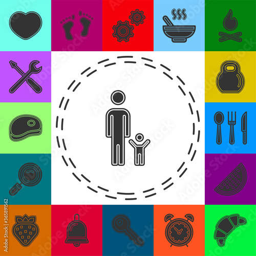 father and child, family vector icon